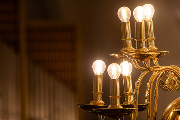  Electric church candle lighting in the church