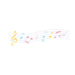 Obraz premium Colorful Musical Notes Illustration