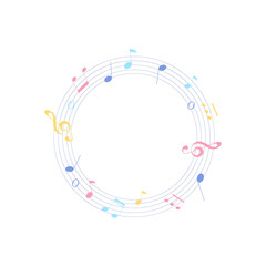 Obraz premium Colorful Musical Notes Illustration
