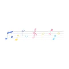 Colorful Musical Notes  Illustration