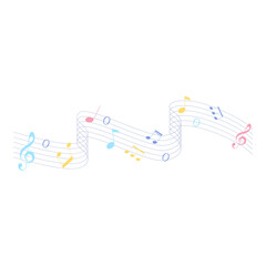 Colorful Musical Notes  Illustration