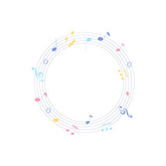 Colorful Musical Notes  Illustration