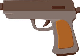Fototapeta premium Gun Illustration with Brown Orange Accents