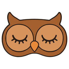 owl sleeping mask comfortable flat color vector illustration template design
