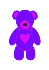 Ursinho de pelúcia roxo