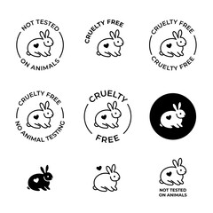 Cruelty free icons. Not tested on animals signs.