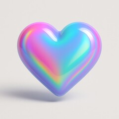 Vibrant holographic heart illustration.
