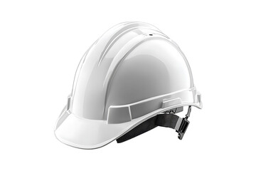 Fototapeta premium Shining White Safety Helmet isolated on a transparent background.