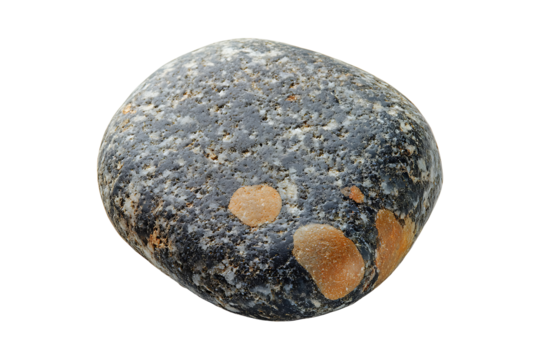 sea pebble stone isolated on a transparent background.