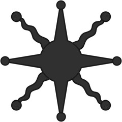 antique sun illustration; vintage solar depiction