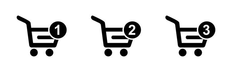 Shopping cart icon on black colour