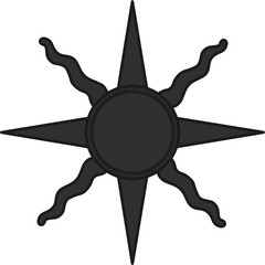 antique sun illustration; vintage solar depiction