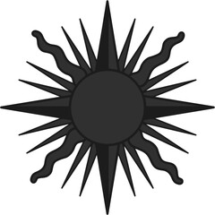antique sun illustration; vintage solar depiction