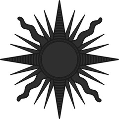 antique sun illustration; vintage solar depiction