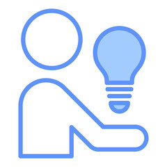 Innovation Outline Blue Color Icon