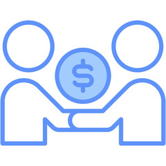 Business Outline Blue Color Icon