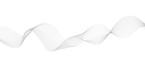 Abstract wavy grey technology lines on white background.  Abstract gray curved line for banner design and frequency sound wave line.