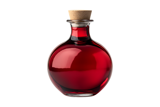 red potion bottle isolated on a transparent background.