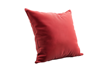 Red pillow isolated on a transparent background.