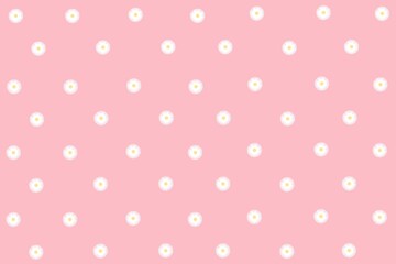 Daisy flower, bloom, blossom, floral pattern on pink pastel soft background. Design for wallpaper, textile, print, decoration, background, card, social media post, wrapping paper, etc.