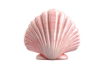 pink sea shell isolated on a transparent background.