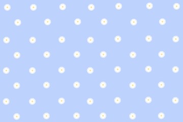 Daisy flower, bloom, blossom, floral pattern on blue background. Design for wallpaper, textile, print, decoration, background, card, social media post, wrapping paper, etc.