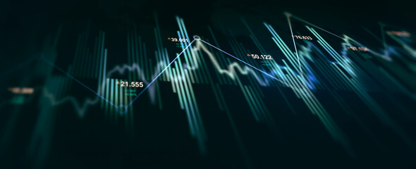 Stock market investment trading graph growth.Trade business analytics graph and financial...
