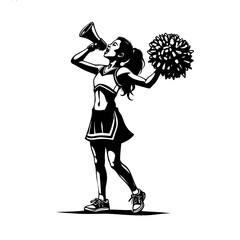 silhouette of cheerleader image vector 