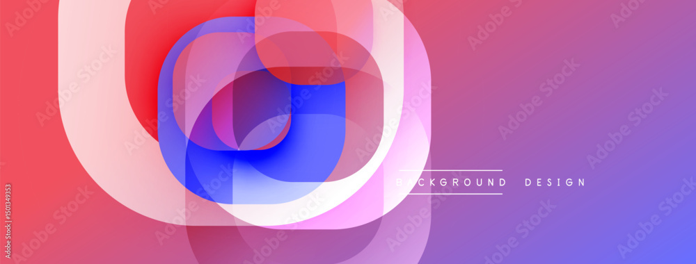 Poster Abstract colorful layers create dynamic visual effect. Gradient transitions, smooth curves, modern design elements present.