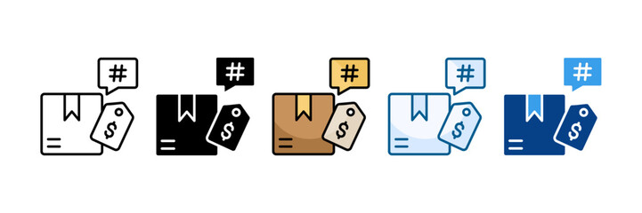 Trending Tag Icon Set Multiple Style Collection