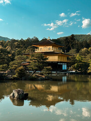 Amazing golden palace in Kyoto, Japan