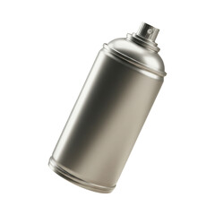 Silver Metallic Spray Paint Can 3D Rendered Object