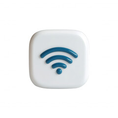 A modern wireless signal icon depicting connectivity, featuring a minimalist design on a white background, symbolizing communication and internet access.