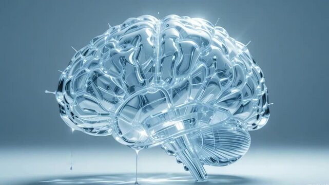 Neural Matrix Engine - 4K Futuristic Biomechanical Brain with Metallic Circuits & Liquid Synapses