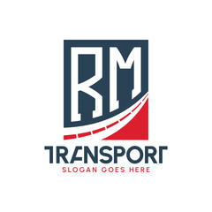 Letter RM Transport Logo Design. Modern RM Road Logo for Delivery, Transport Company and Fleet Business