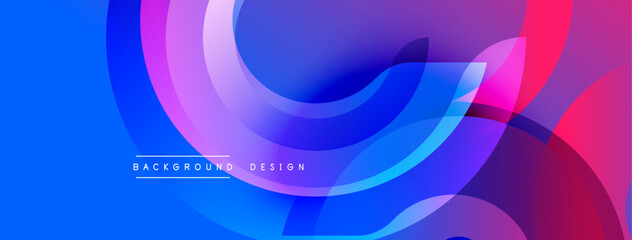 Abstract fluid shapes, vibrant colors blend. Modern design, smooth gradients create dynamic visual effect. Background features layered curves.