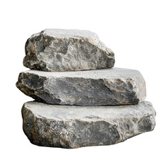 Natural stones stacked balanced formation, showcasing their rugged texture and earthy tones. These stones evoke sense of stability and connection to nature, perfect for landscaping or decorative