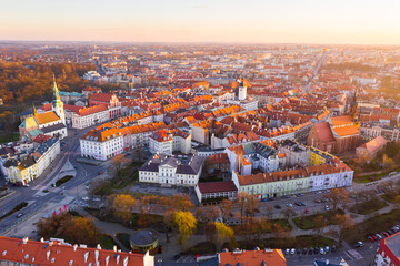 Aerial view on the city Kalisz. Poland. High quality photo