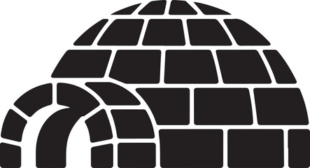 Northern Igloo Silhouette Vector | Black Vector Art Illustration for Arctic Architecture
