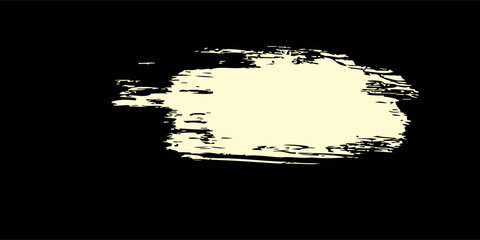 Single bold cream colored brush stroke on a black background. Minimalist, modern, and impactful vector element for various designs.