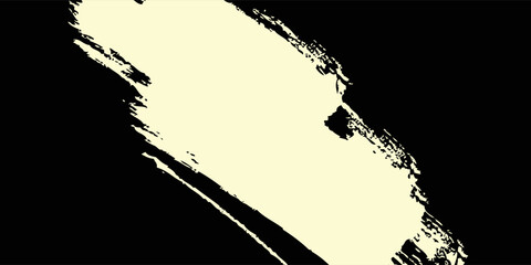 Single bold cream colored brush stroke on a black background. Minimalist, modern, and impactful vector element for various designs.