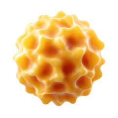 A vibrant, close-up representation of a pollen grain, showcasing its unique texture and intricate surface details, perfect for educational and scientific visuals.