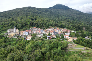Obraz premium Hillside village just outside Cannobio, Italy.