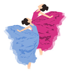 Two dancers, inspired by the beauty of life.