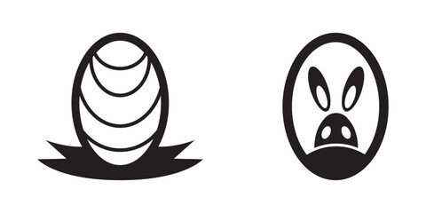 Festive Easter eggs silhouette vector