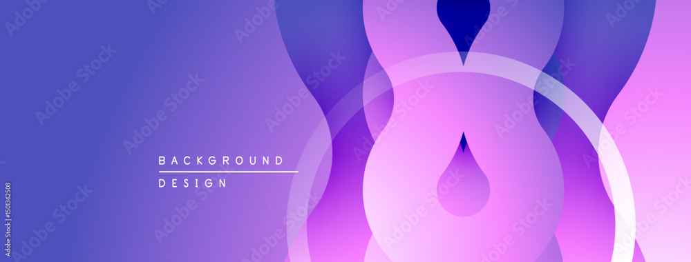Fototapete Abstract fluid shapes, purple gradients create modern background design. Soft curves, dynamic composition.