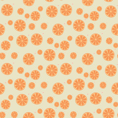 seamless floral pattern with orange.