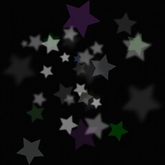 Dark Star  Effect with Blurred Glow On black Background