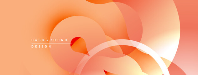 Abstract orange background. Soft curves overlap, creating layered visual effect. Gradient shades provide depth, warmth. Minimalist design.