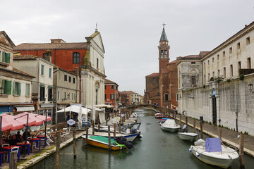 Old canals and streets in Chioggia, Italy           